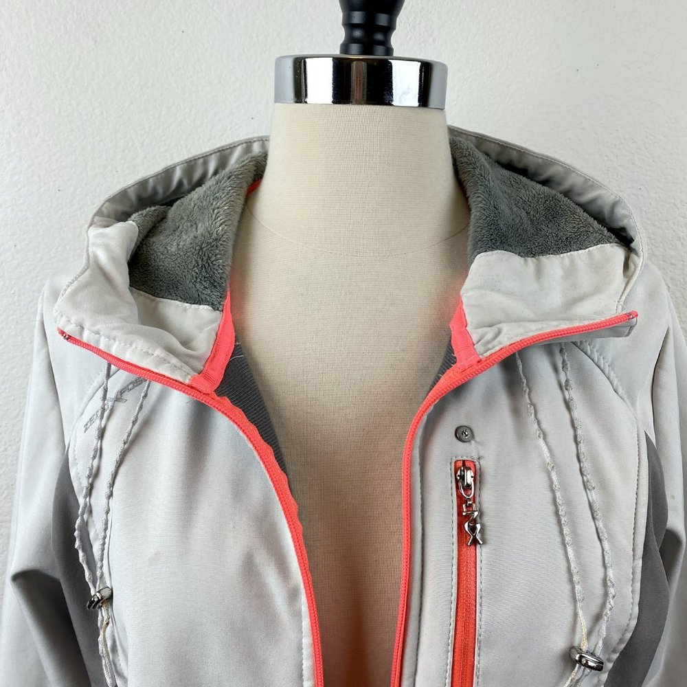 ZERO X POSUR Hooded Jacket Sz Small Light Gray Fleece Lined Outdoor Sports - Picture 2 of 11